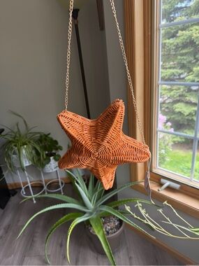 Tommy Bahama Woven Starfish Crossbody Bag in Burnt Orange